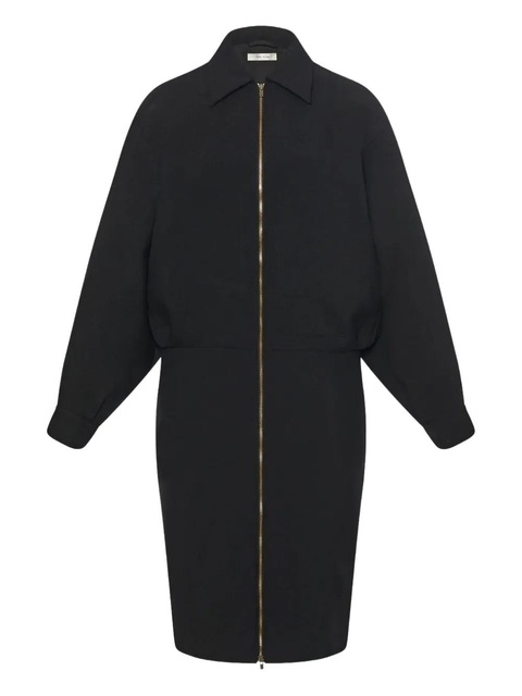 The Row Mave zip-front balloon-sleeve dress - Black - zdjęcie produktu nr 1