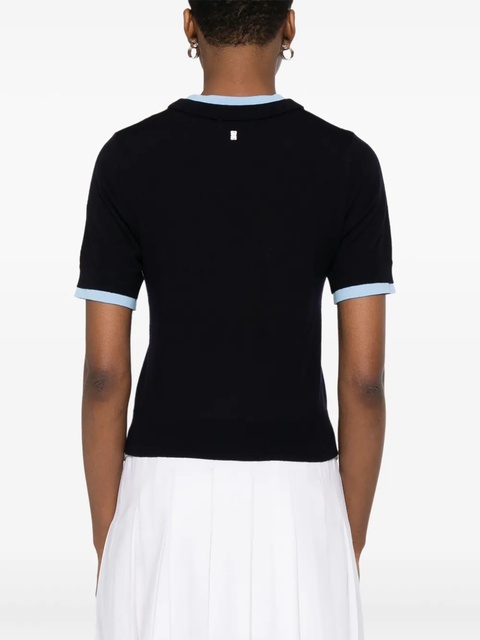 SANDRO contrasting-trim t-shirt - Blue - zdjęcie produktu nr 2