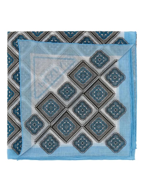 Prada geometric-pattern cotton foulard - Blue - zdjęcie produktu nr 2