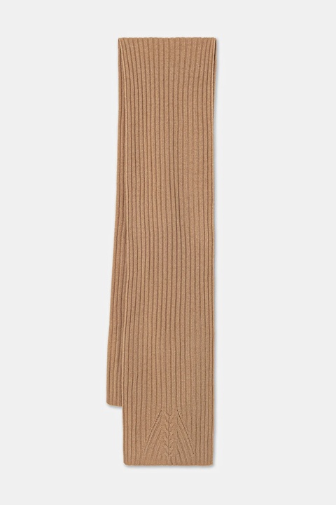 United Colors of Benetton szalik wełniany kolor beżowy gładki 1244DU01G - zdjęcie produktu nr 1