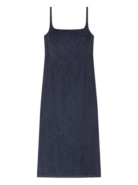 DRIES VAN NOTEN square-neck denim midi dress - Blue - zdjęcie produktu nr 1