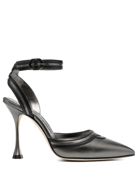 Manolo Blahnik Chonga 105mm leather pumps - Grey - zdjęcie produktu nr 1
