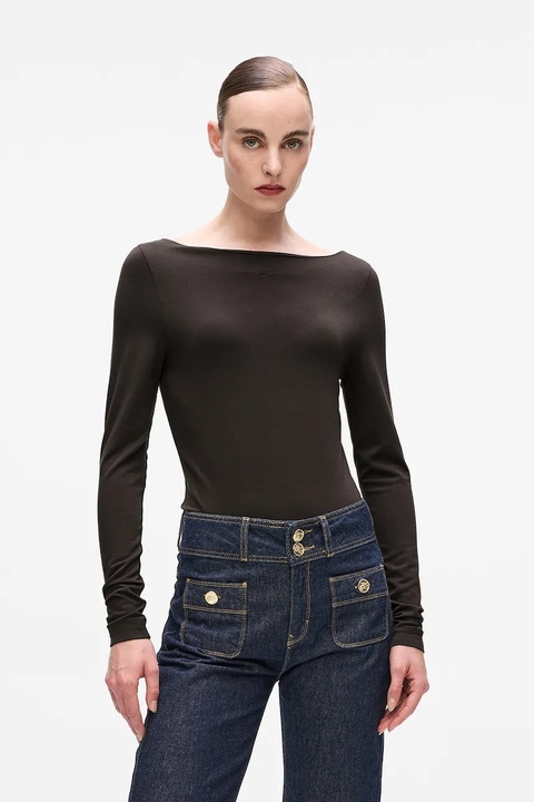 Karl Lagerfeld longsleeve kolor brązowy A4W17045 - zdjęcie produktu nr 1