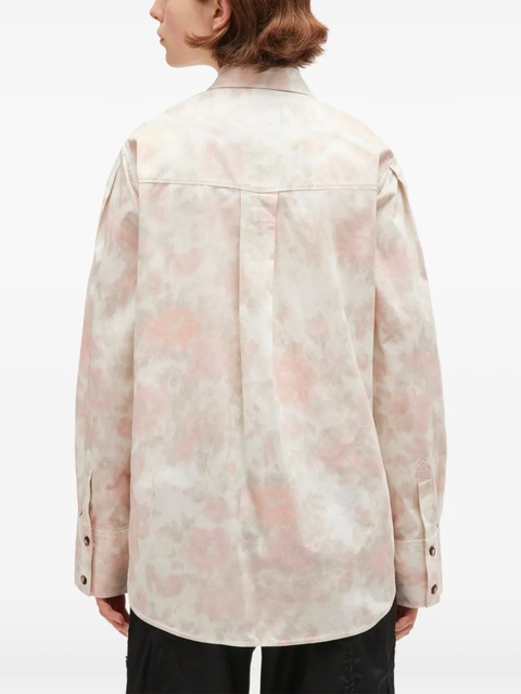GANNI ruffled cotton shirt - Neutrals - zdjęcie produktu nr 2