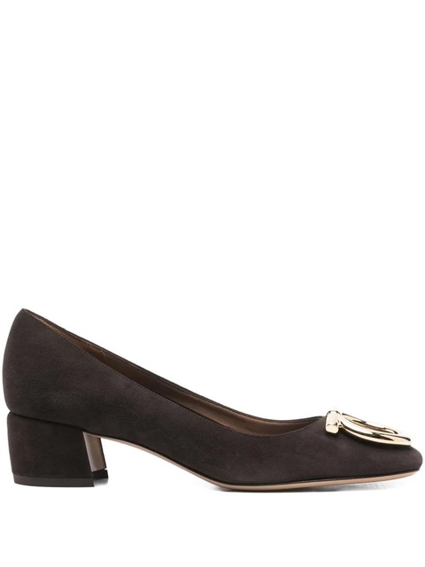 Ferragamo 40mm Gancini-embellished block-heel pumps - Brown - zdjęcie produktu nr 1