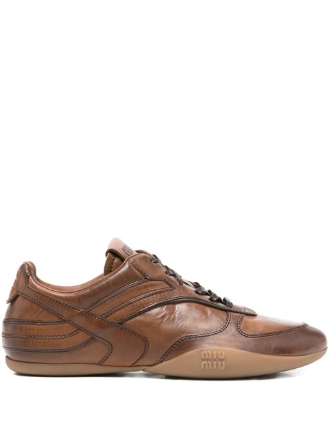 Miu Miu leather sneakers - Brown - zdjęcie produktu nr 1