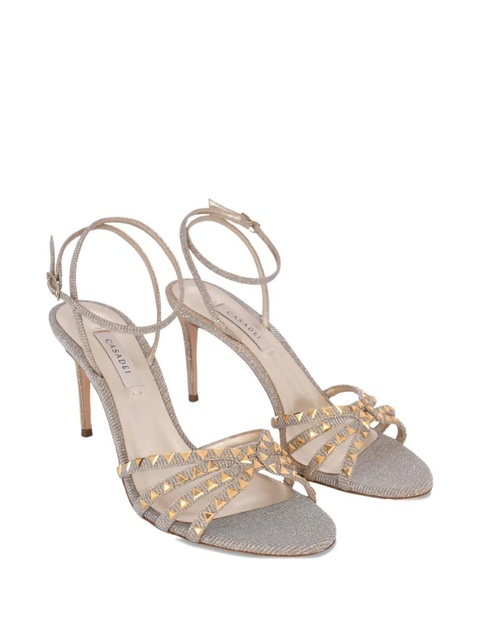 Casadei 80 Divine studded sandals - Gold - zdjęcie produktu nr 1