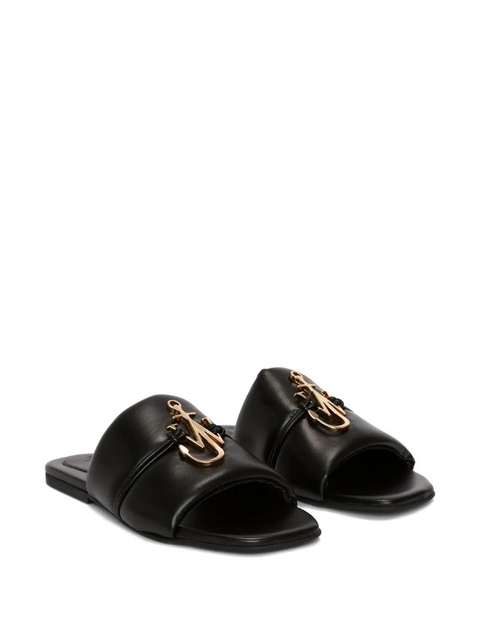 JW Anderson JW Anchor logo-plaque slides - Black - zdjęcie produktu nr 2