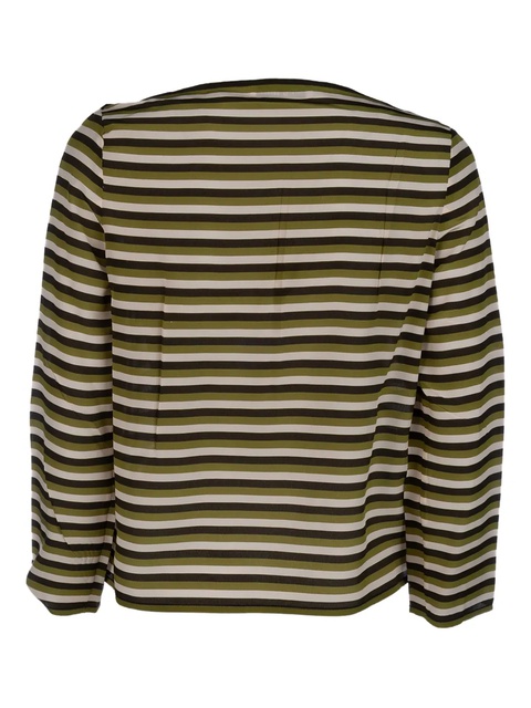 Miu Miu striped logo-patch T-shirt - Green - zdjęcie produktu nr 1