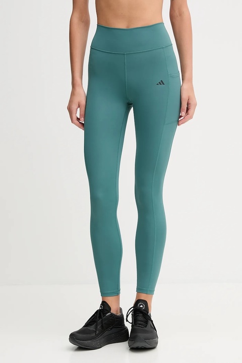 adidas Performance legginsy treningowe Optime damskie kolor zielony gładkie JW7610 - zdjęcie produktu nr 1