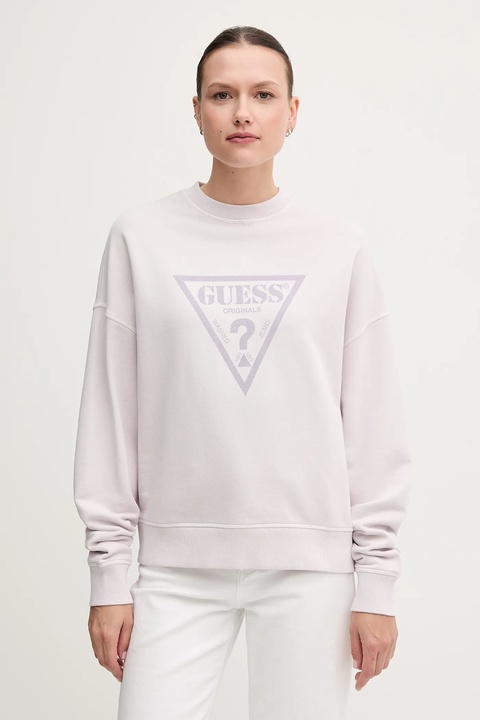 Guess Originals bluza bawełniana damska kolor fioletowy z nadrukiem W5GQ03 K68I4 - zdjęcie produktu nr 1