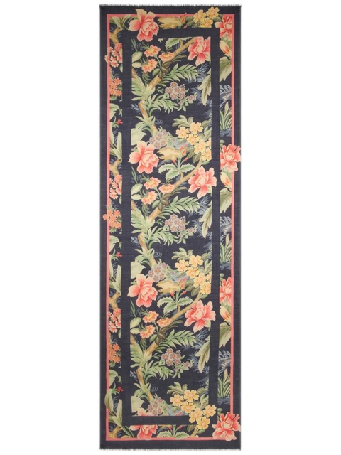 ETRO floral-print wool-silk blend scarf - Blue - zdjęcie produktu nr 1