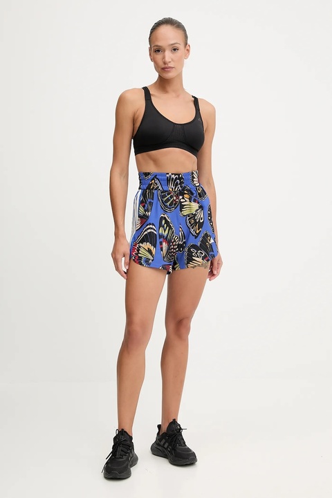adidas Performance szorty treningowe x Farm Rio damskie kolor niebieski wzorzyste high waist JL7006 - zdjęcie produktu nr 1