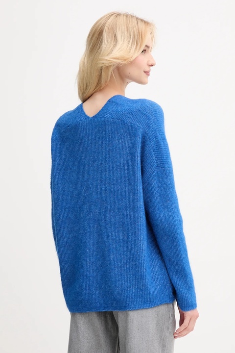 Mos Mosh sweter wełniany damski kolor niebieski - zdjęcie produktu nr 2