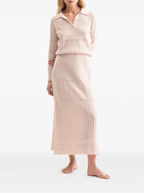 ERES ribbed scalloped midi skirt - Pink - zdjęcie produktu nr 2