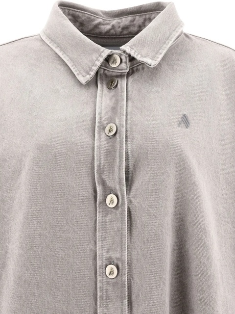 The Attico cut-out detail asymmetric collar shirt - Grey - zdjęcie produktu nr 2