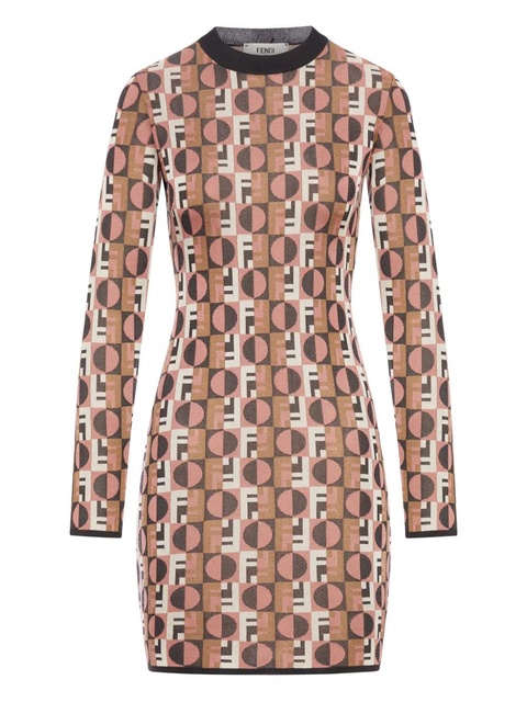 FENDI Optical geometric day dress - Pink - zdjęcie produktu nr 1