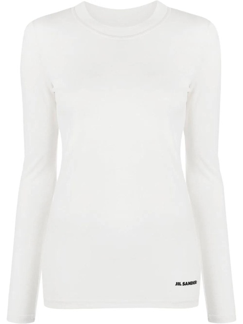 Jil Sander logo-print long-sleeve T-Shirt - Neutrals - zdjęcie produktu nr 1