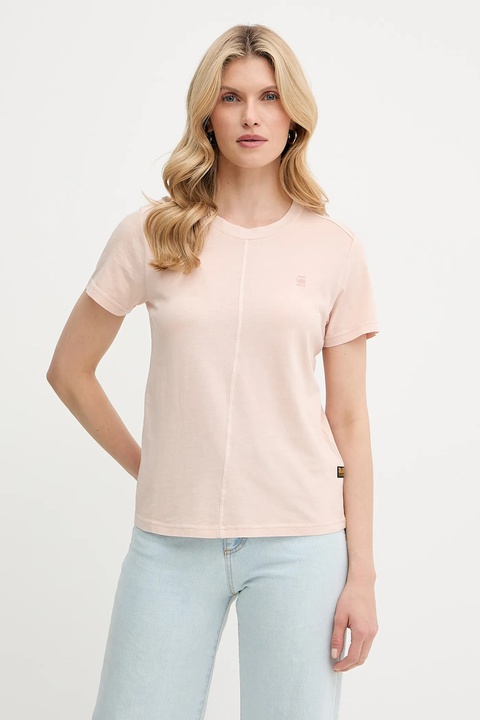 G-Star Raw t-shirt bawełniany damski kolor beżowy D24499-B059 - zdjęcie produktu nr 1