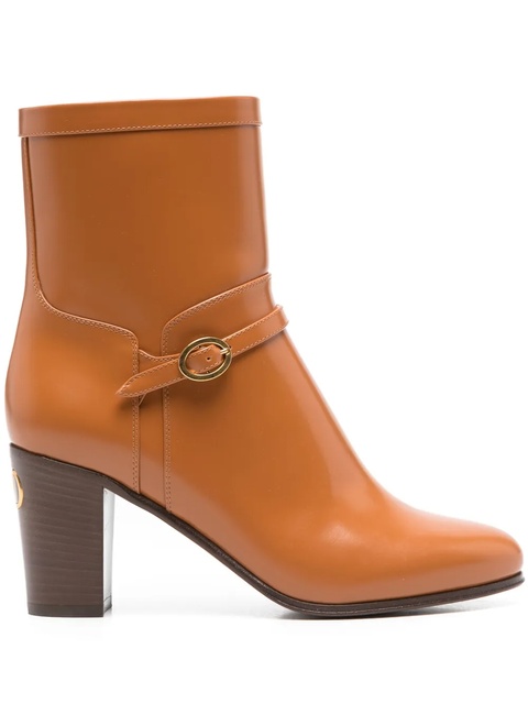 Valentino Garavani 80mm leather ankle boots - Brown - zdjęcie produktu nr 1