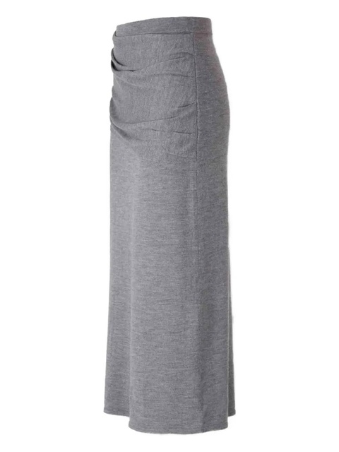 STAUD Wilma ruched midi skirt - Grey - zdjęcie produktu nr 1