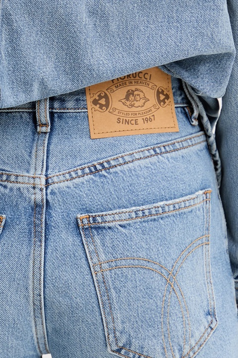Fiorucci szorty jeansowe Bermuda Denim damskie kolor niebieski gładkie high waist W02SMDSH316DN01DN01 - zdjęcie produktu nr 2