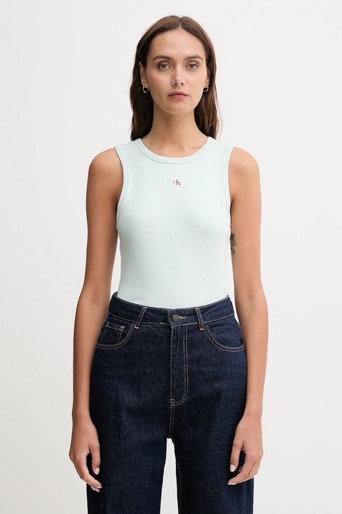 Calvin Klein Jeans top kolor zielony LV047C201G - zdjęcie produktu nr 1