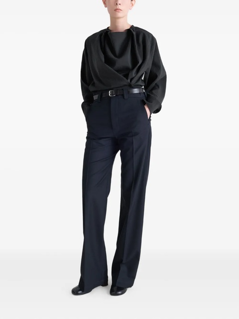 LEMAIRE pleated raglan-sleeve shirt - Black - zdjęcie produktu nr 1