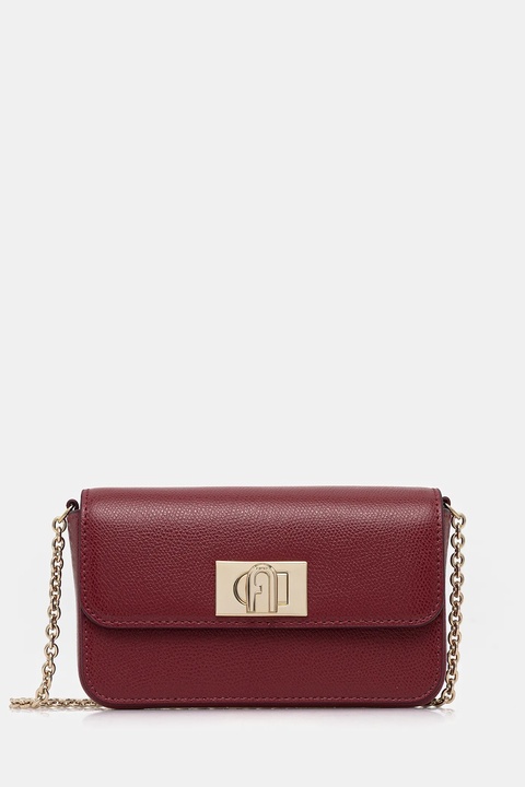 Furla torebka skórzana kolor bordowy WE00265 ARE000 CGQ00 - zdjęcie produktu nr 1