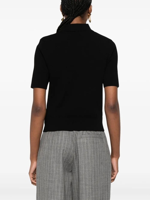 Tory Burch knitted polo top - Black - zdjęcie produktu nr 2
