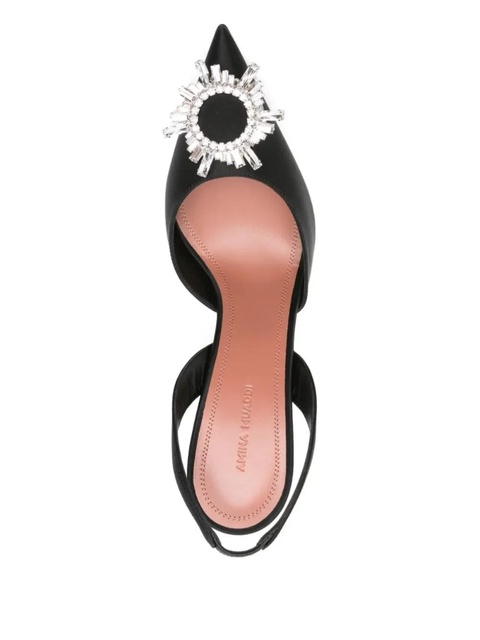 Amina Muaddi 95mm crystal-embellished Begum sling mules - Black - zdjęcie produktu nr 2
