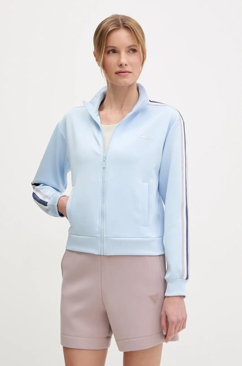 Guess bluza YARROW damska kolor niebieski z aplikacją V5GQ18 KCRU2 - zdjęcie produktu nr 1