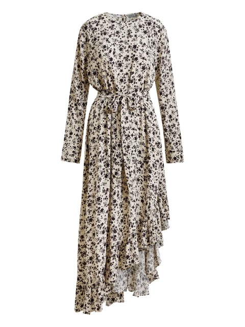Essentiel Antwerp floral-print ruffled asymmetrical dress - White - zdjęcie produktu nr 1