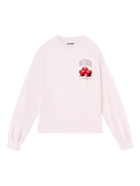 GANNI long-sleeve graphic top - Pink - zdjęcie produktu nr 1