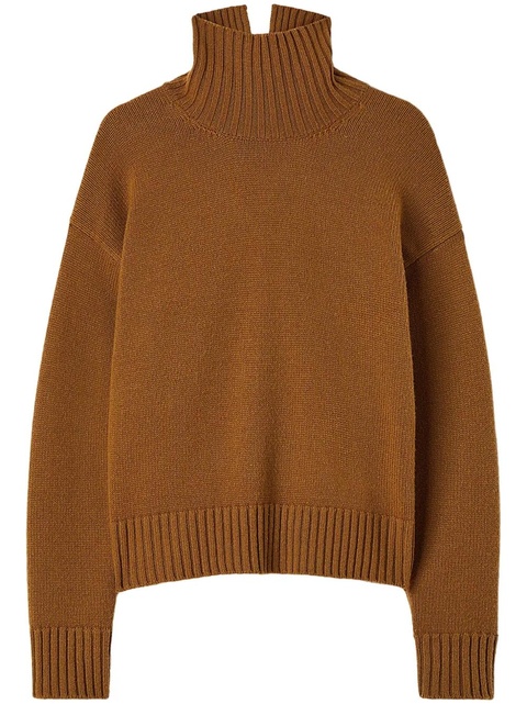 Jil Sander funnel-neck cashmere blend jumper - Brown - zdjęcie produktu nr 1
