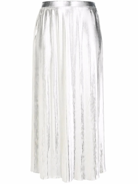 Valentino Garavani metallic plissé midi skirt - Silver - zdjęcie produktu nr 1