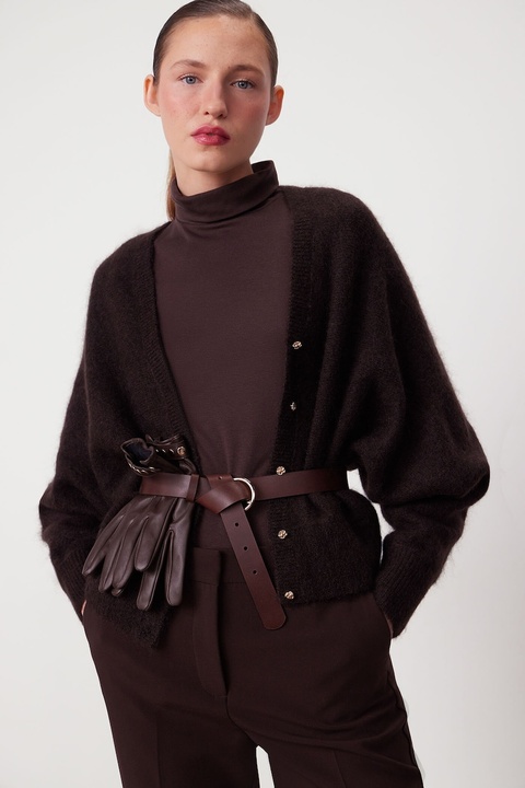 Medicine kardigan damski kolor brązowy - zdjęcie produktu nr 2