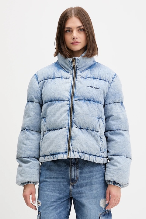Guess Jeans kurtka jeansowa kolor niebieski zimowa W5BL85 D6181 - zdjęcie produktu nr 1