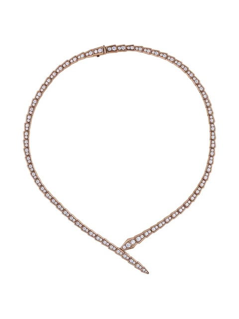 Bvlgari 18K rose gold large Serpenti Viper diamond necklace - Pink - zdjęcie produktu nr 1