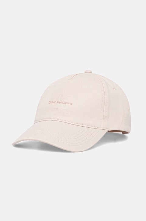 Calvin Klein Jeans czapka z daszkiem bawełniana kolor różowy gładka LV04K5027G - zdjęcie produktu nr 2