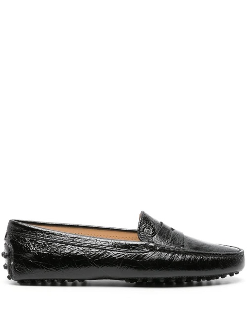 Tod's crinkled-leather penny loafers - Black - zdjęcie produktu nr 1