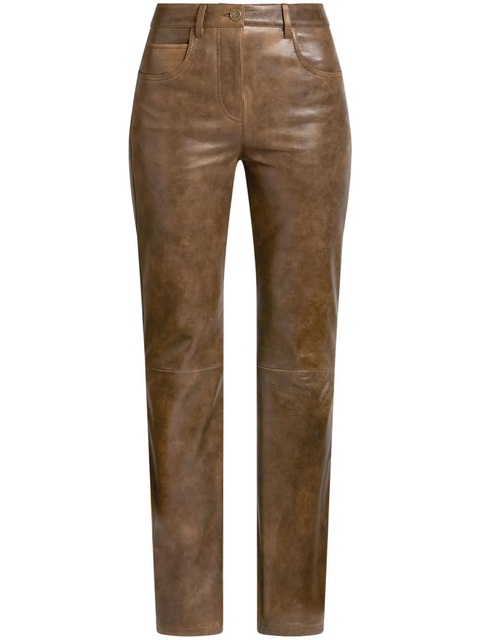 ETRO leather trousers - Brown - zdjęcie produktu nr 1