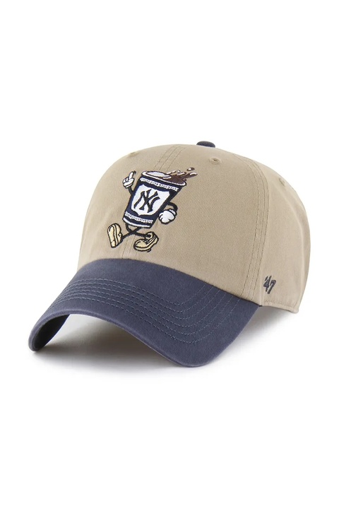 47 brand czapka z daszkiem bawełniana MLB New York Yankees kolor zielony B-CARCU17GWS-KH - zdjęcie produktu nr 1