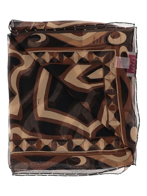 PUCCI geometric-print silk scarf - Brown - zdjęcie produktu nr 1