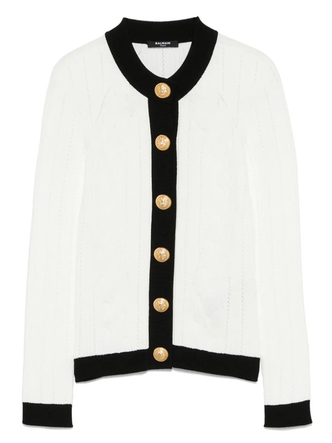 Balmain two-tone cardigan - White - zdjęcie produktu nr 2