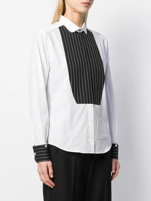 Dolce & Gabbana contrasting plastron tuxedo shirt - White - zdjęcie produktu nr 1