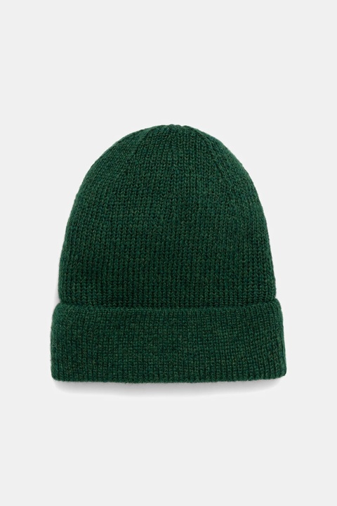 Answear.LAB czapka z wełną merino kolor zielony - zdjęcie produktu nr 2