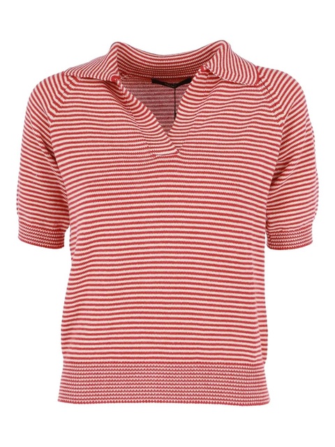 Weekend Max Mara striped polo-neck T-shirt - Red - zdjęcie produktu nr 2