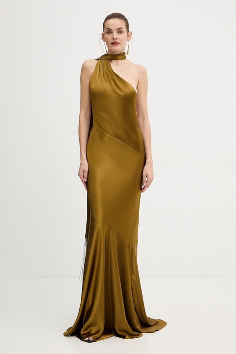 Retrofete sukienka Kelsa kolor zielony maxi dopasowana R-FW25-11950-17 - zdjęcie produktu nr 1