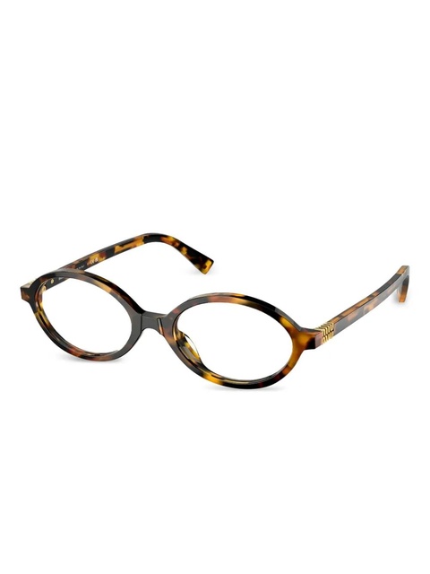 Miu Miu Eyewear oval-frame glasses - Brown - zdjęcie produktu nr 1